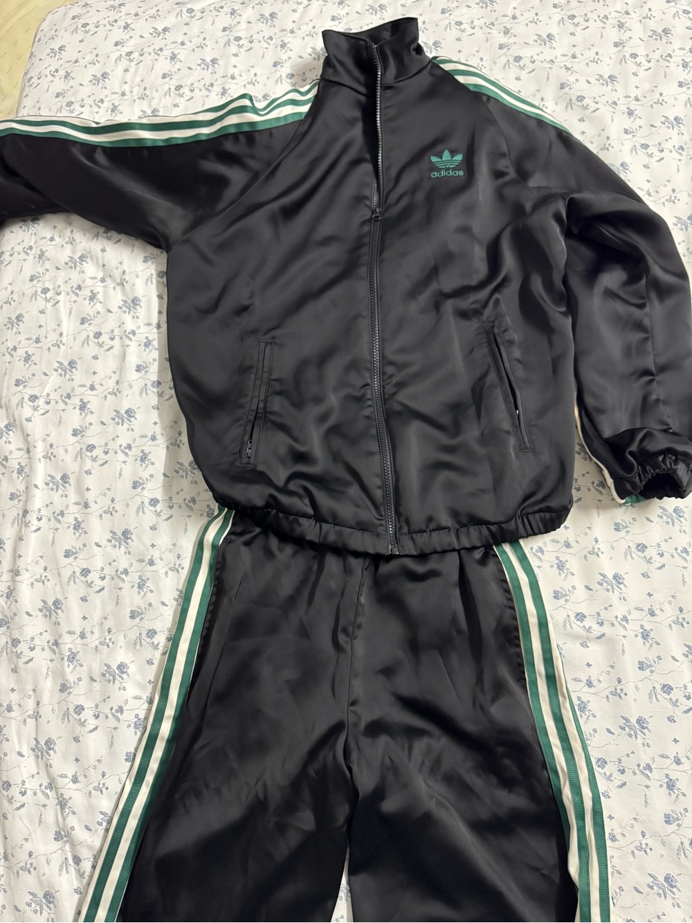 adidas Black Tracksuit Jacket with White Trefoil